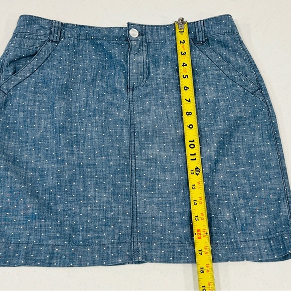Tommy Hilfiger Blue White Polka Dot Light Denim Mini Skirt Women’s 8 Cotton - Picture 2 of 4